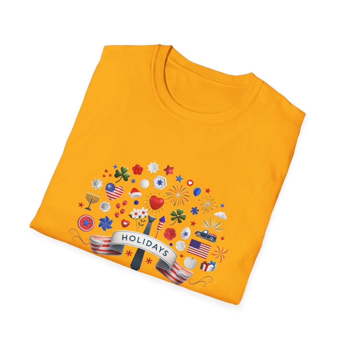 Merry Happy Everything 🎉 Unisex T-Shirt - Red, White & Blue Holiday Cheer! - Whippie's