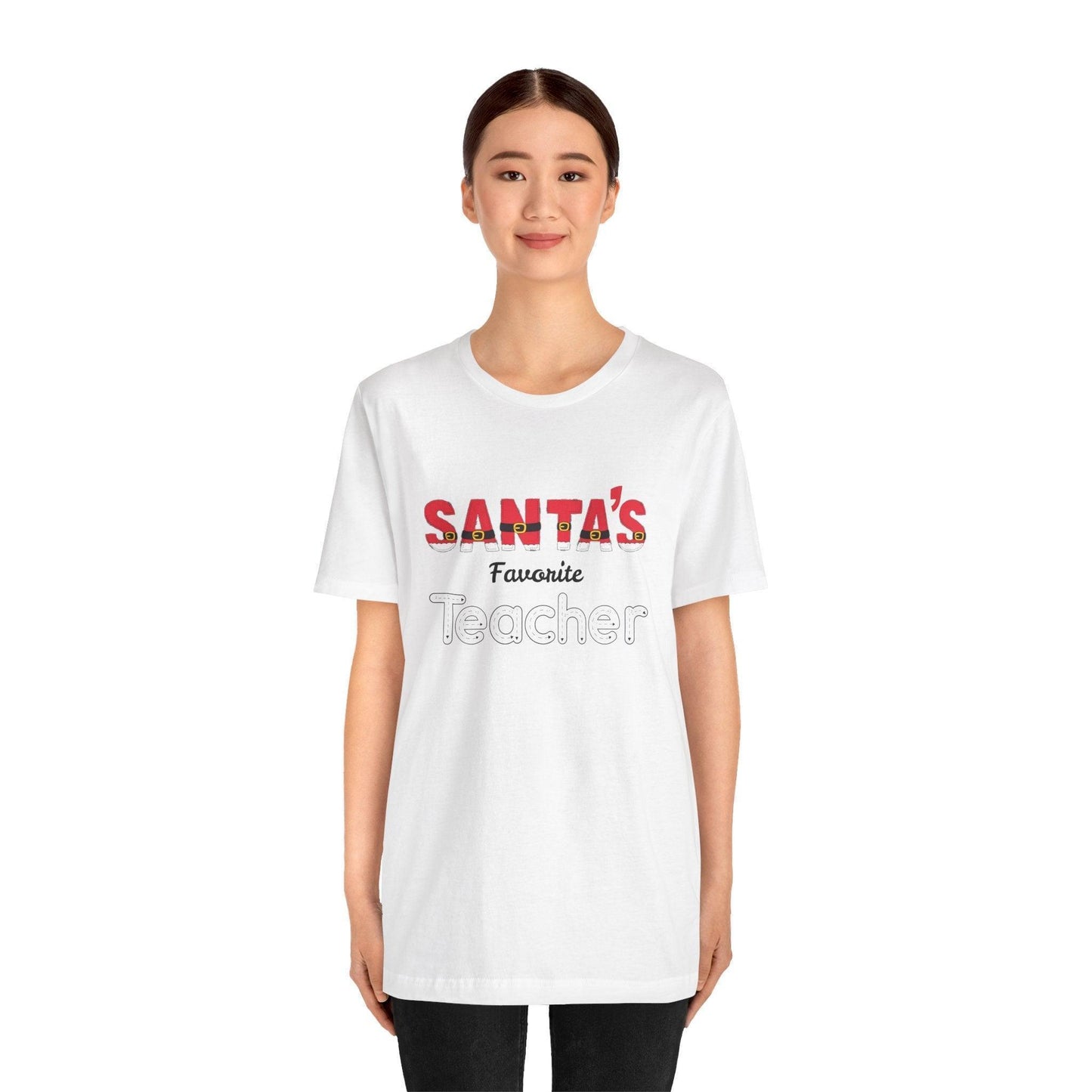 🎅 Santa's Favorite Teacher 🍎 Unisex Jersey Tee ✨ - Whippie's
