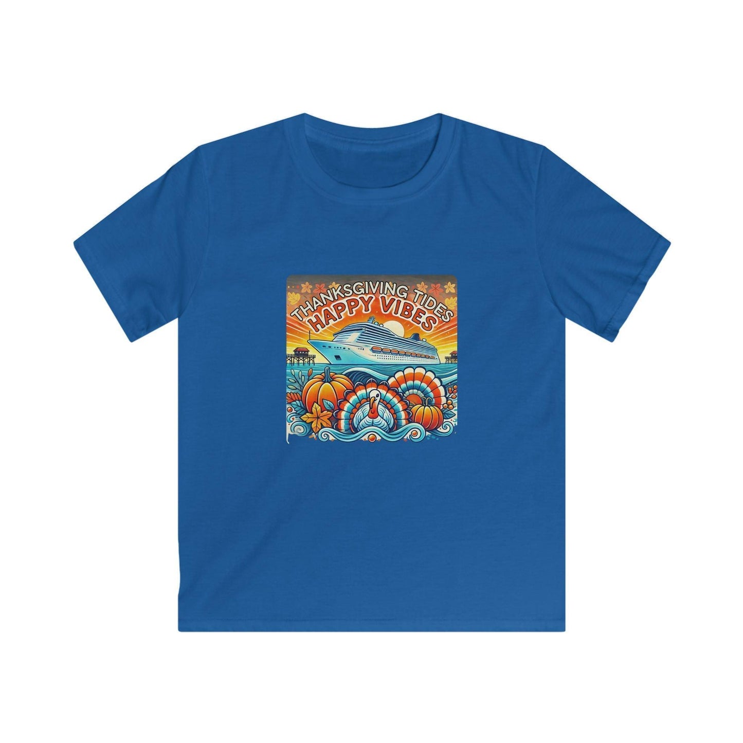 Thanksgiving Tides, Happy Vibes - Women's Softstyle Tee - Whippie's