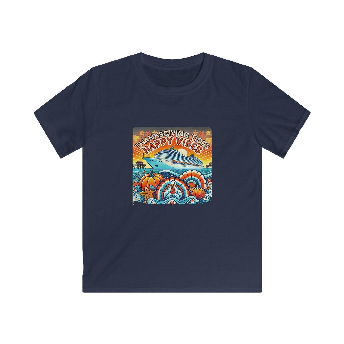 Thanksgiving Tides, Happy Vibes - Women's Softstyle Tee - Whippie's