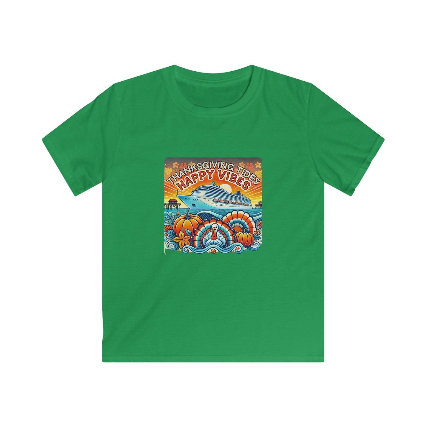 Thanksgiving Tides, Happy Vibes - Women's Softstyle Tee - Whippie's