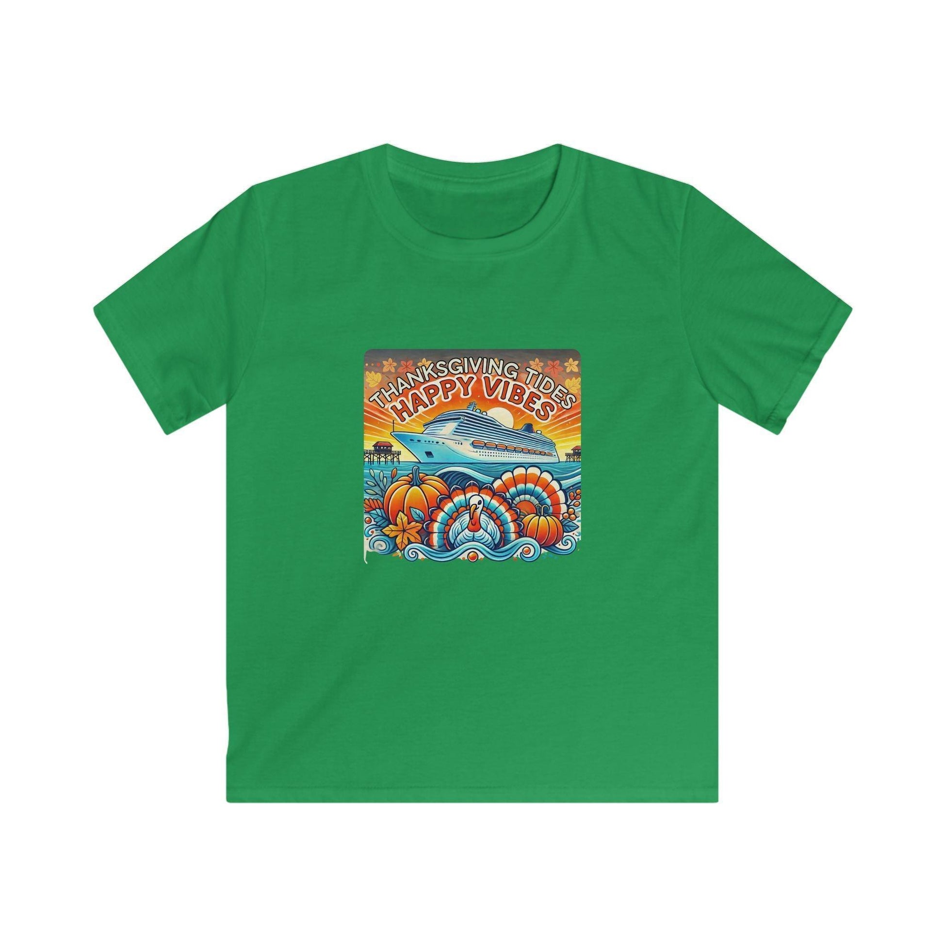 Thanksgiving Tides, Happy Vibes - Women's Softstyle Tee - Whippie's
