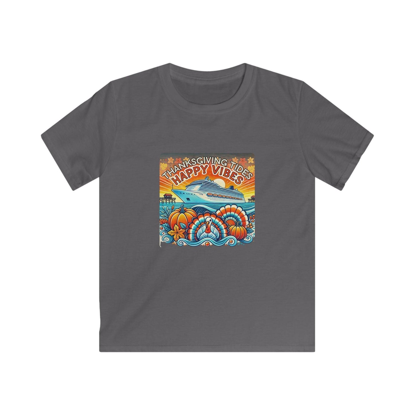 Thanksgiving Tides, Happy Vibes - Women's Softstyle Tee - Whippie's