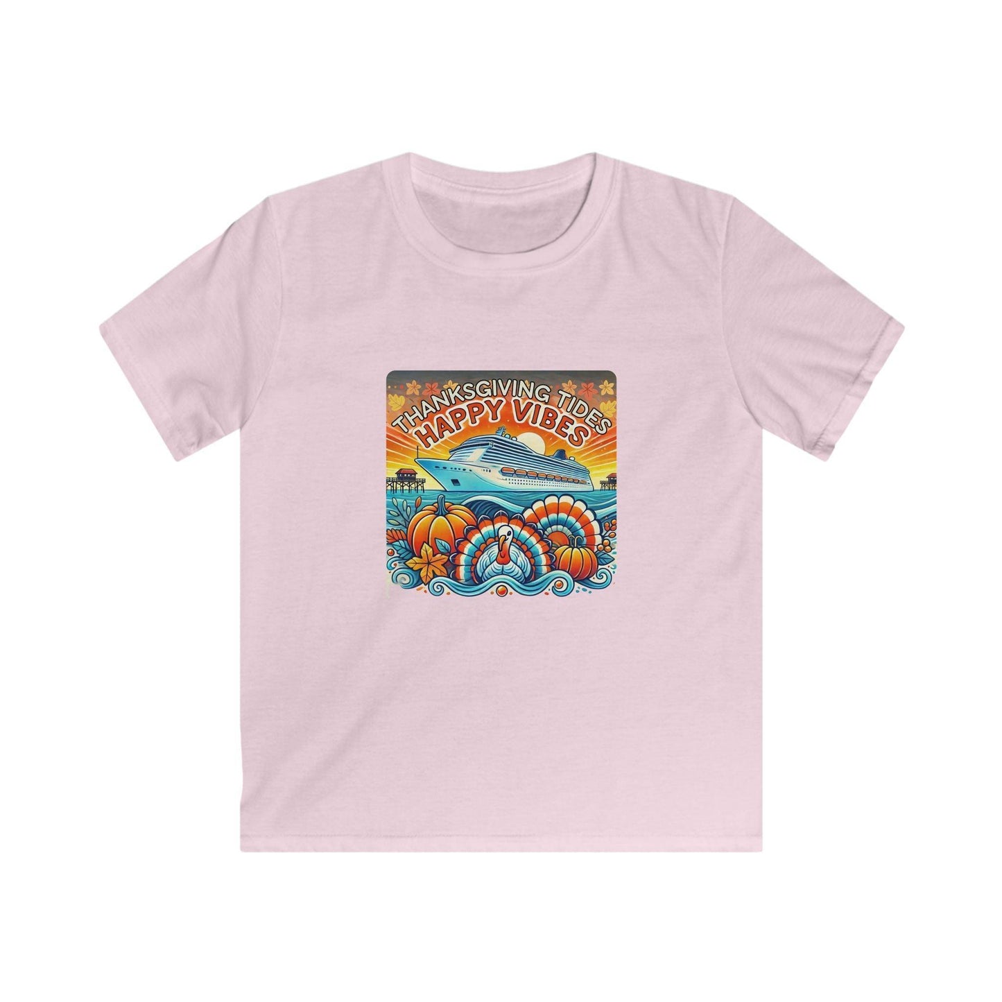 Thanksgiving Tides, Happy Vibes - Women's Softstyle Tee - Whippie's