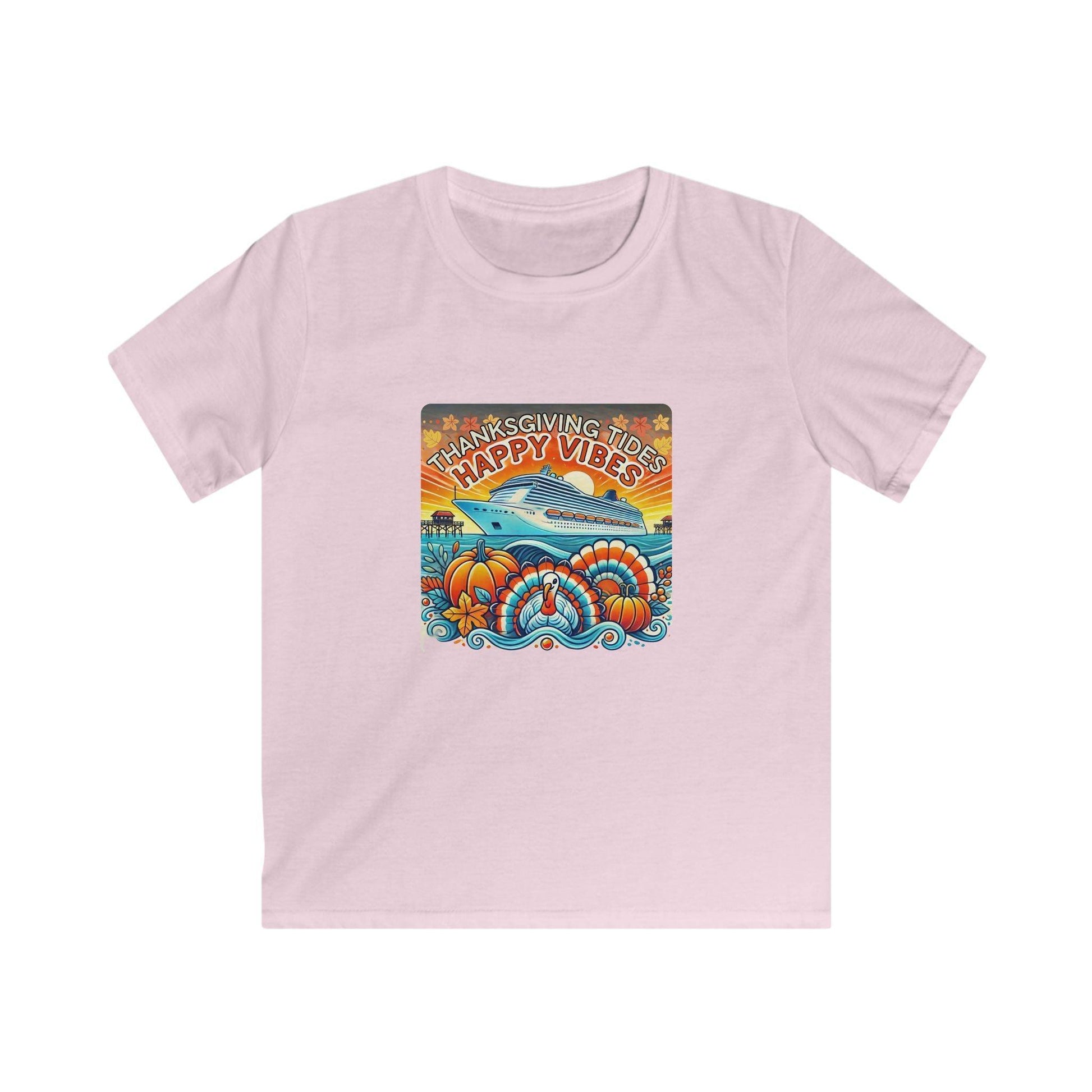 Thanksgiving Tides, Happy Vibes - Women's Softstyle Tee - Whippie's