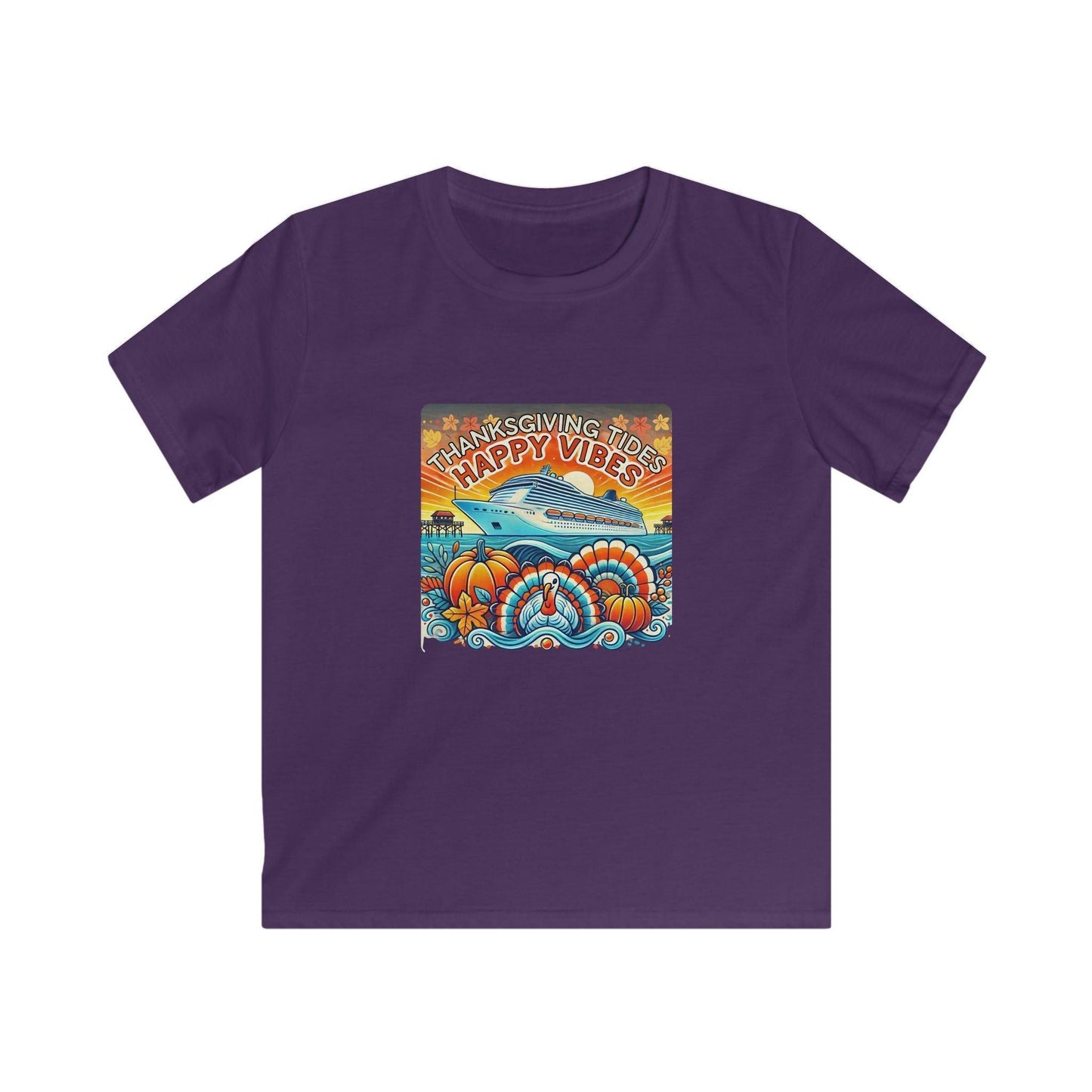 Thanksgiving Tides, Happy Vibes - Women's Softstyle Tee - Whippie's