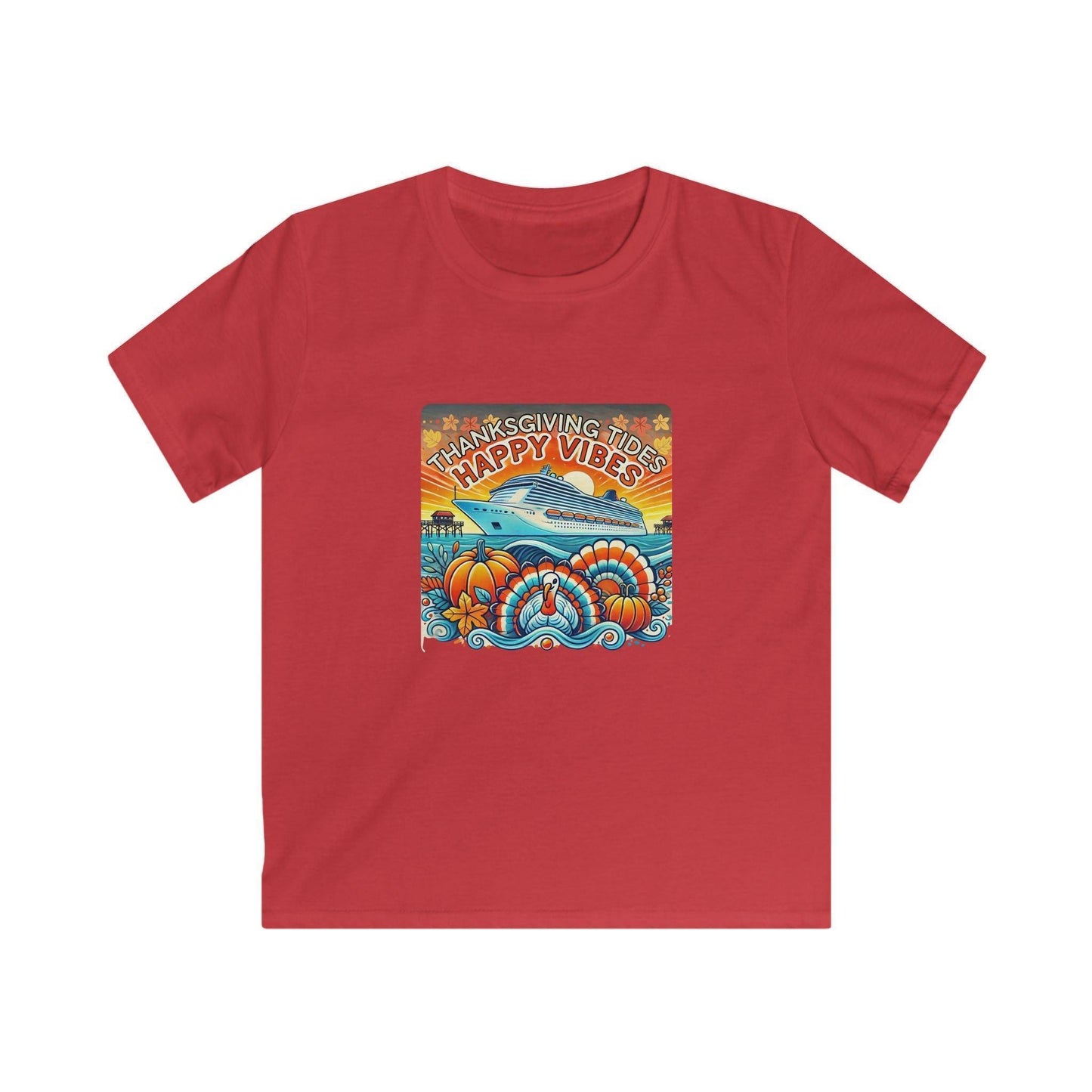 Thanksgiving Tides, Happy Vibes - Women's Softstyle Tee - Whippie's