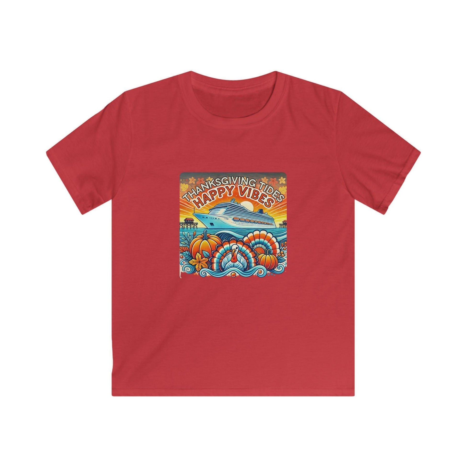 Thanksgiving Tides, Happy Vibes - Women's Softstyle Tee - Whippie's