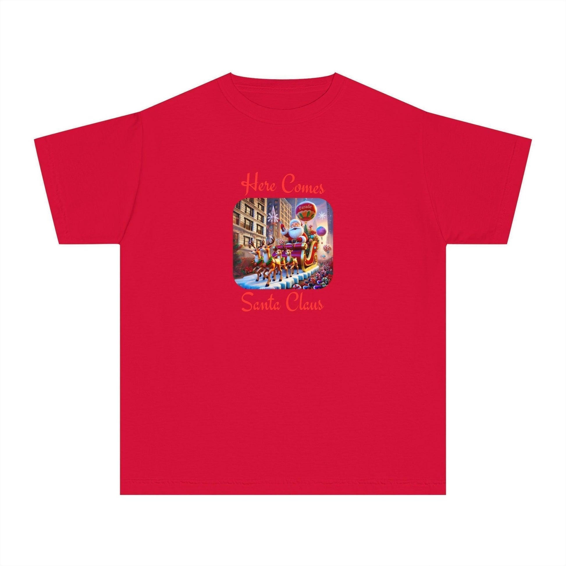 🎅 Here Comes Santa Claus 🎄 Youth Midweight Tee ✨ - Whippie's