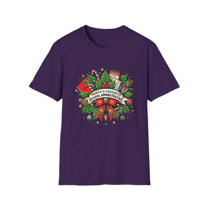 Santa's Favorite School Administrator Unisex Tee 🍎🎅 - Whippie's