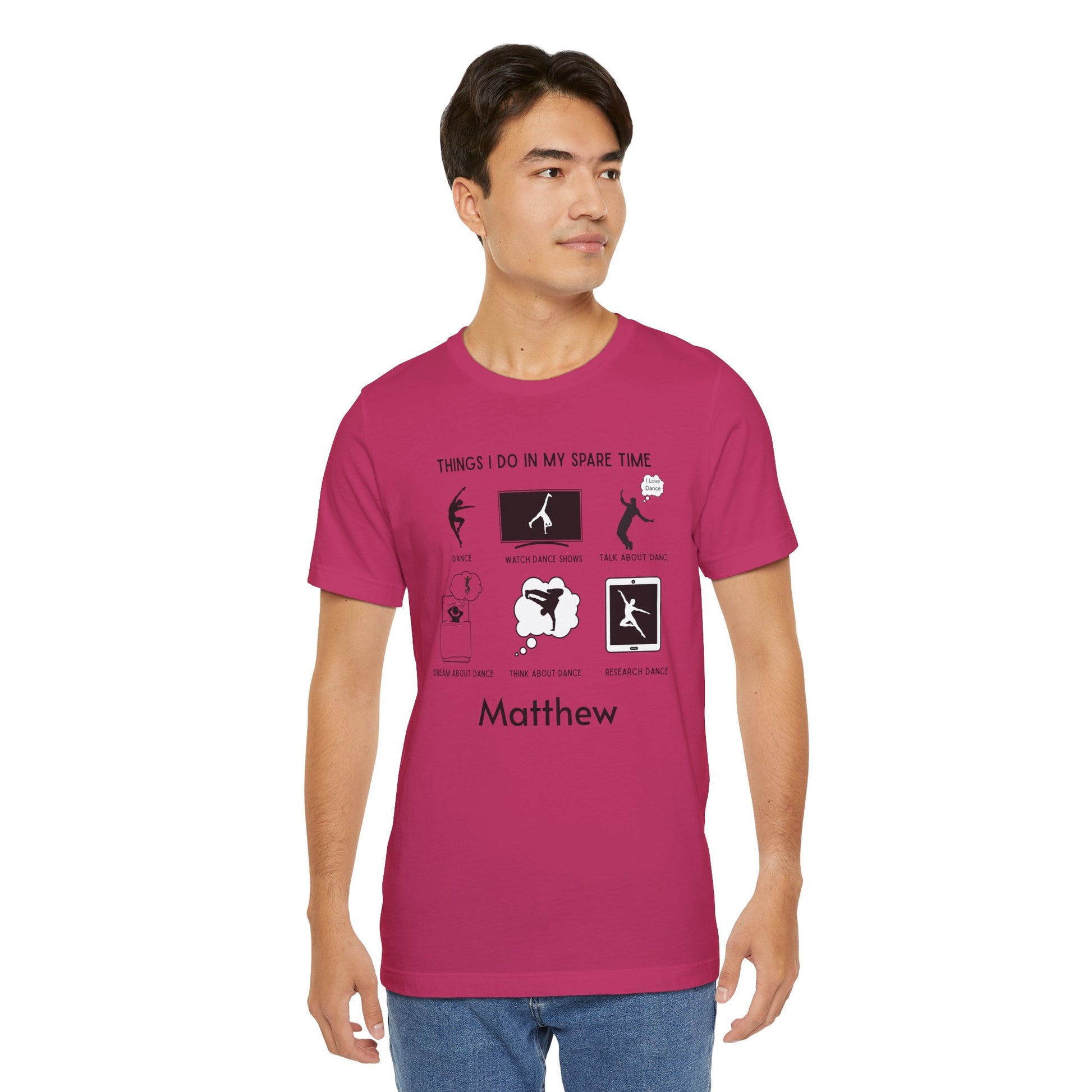 My Spare Time = Dance Time - Male Dancer - Unisex Tee - Personalizable - Whippie's