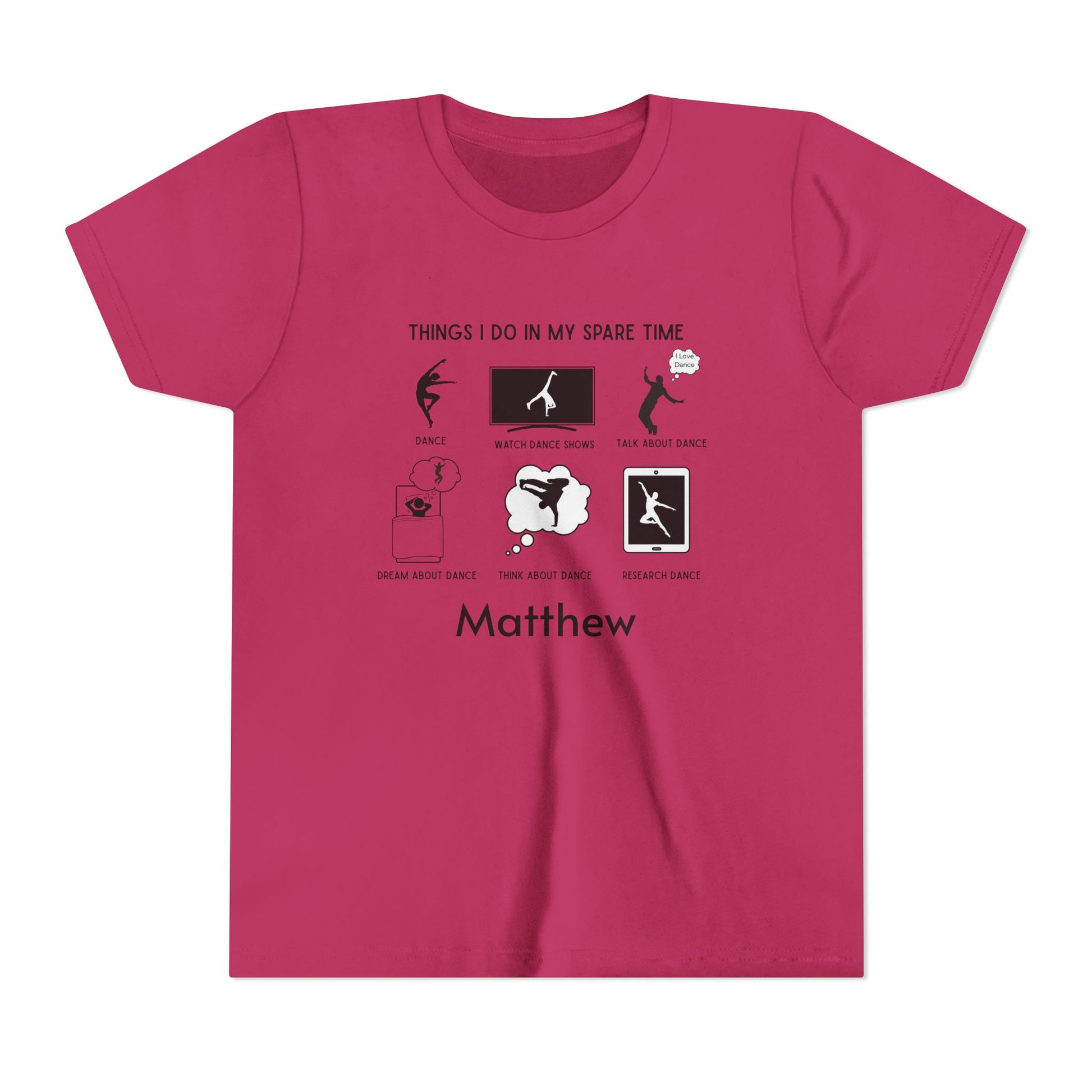 My Spare Time = Dance Time Boys' Youth Tee - Personalizable - Whippie's