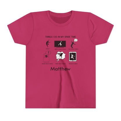 My Spare Time = Dance Time Boys' Youth Tee - Personalizable - Whippie's
