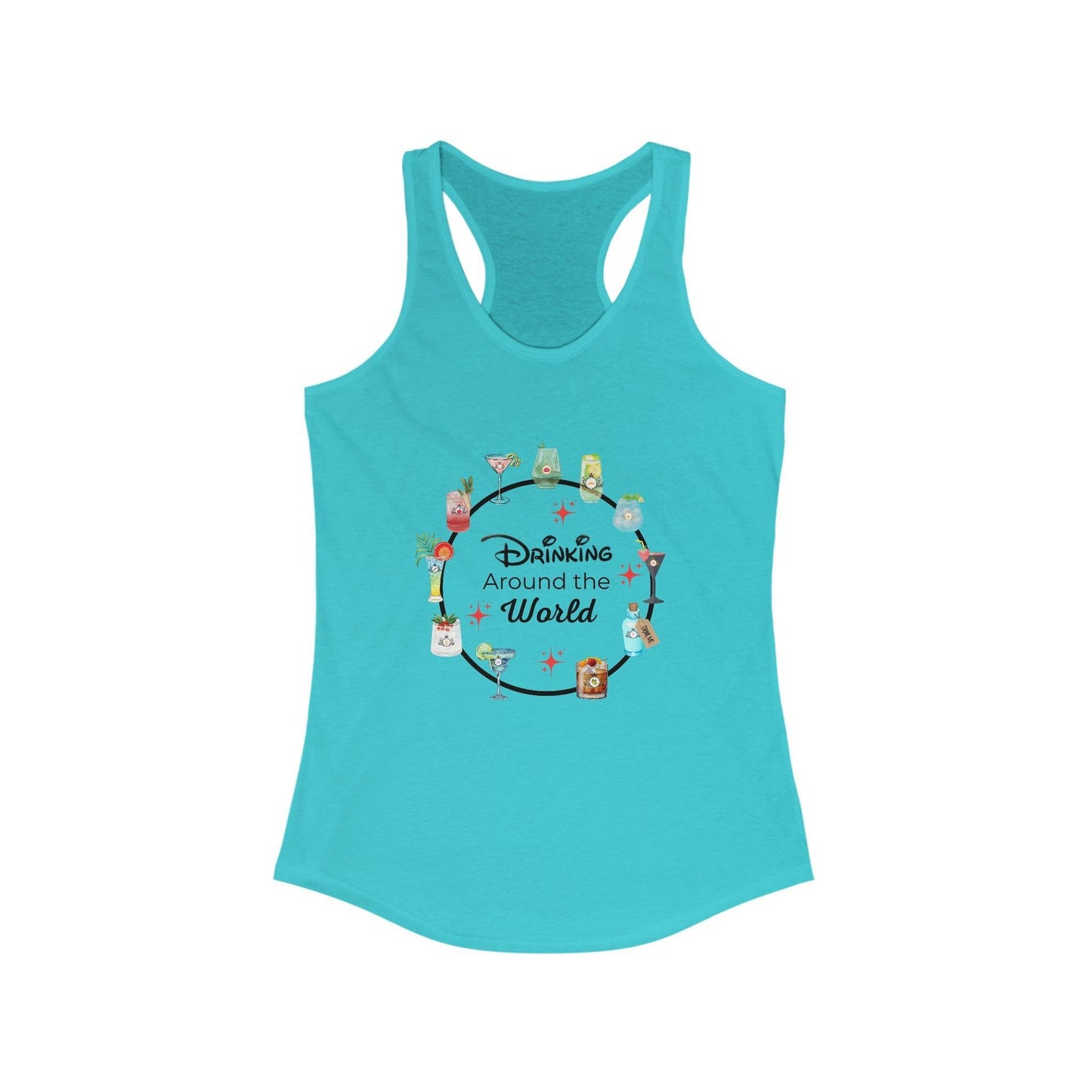 Drinking Around the World - Princess Drinks - Women's Ideal Racerback Tank - Whippie's