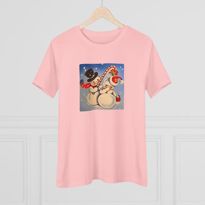 Snow Couple Mistletoe - Women's Softstyle Tee - Whippie's