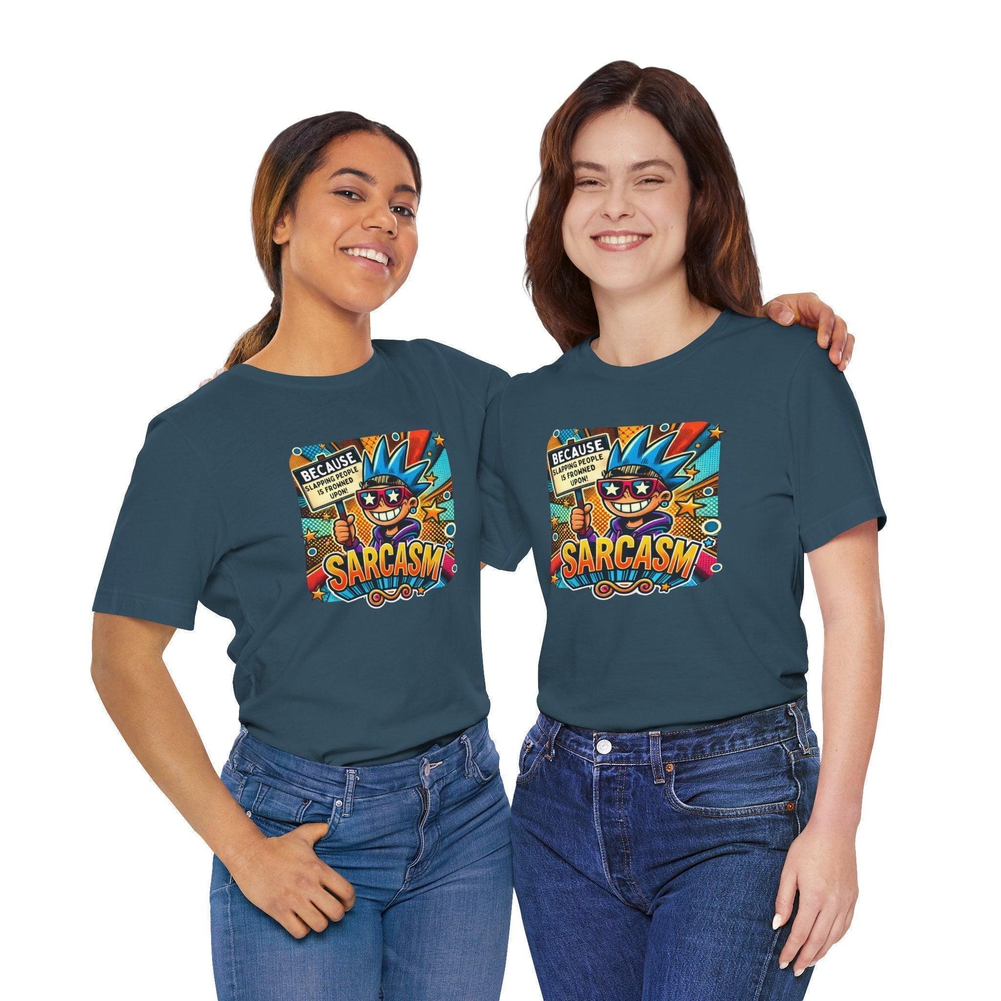 🎭 Sarcasm: It's Better Than Slapping 😉 Unisex Jersey Tee ✨ - Whippie's