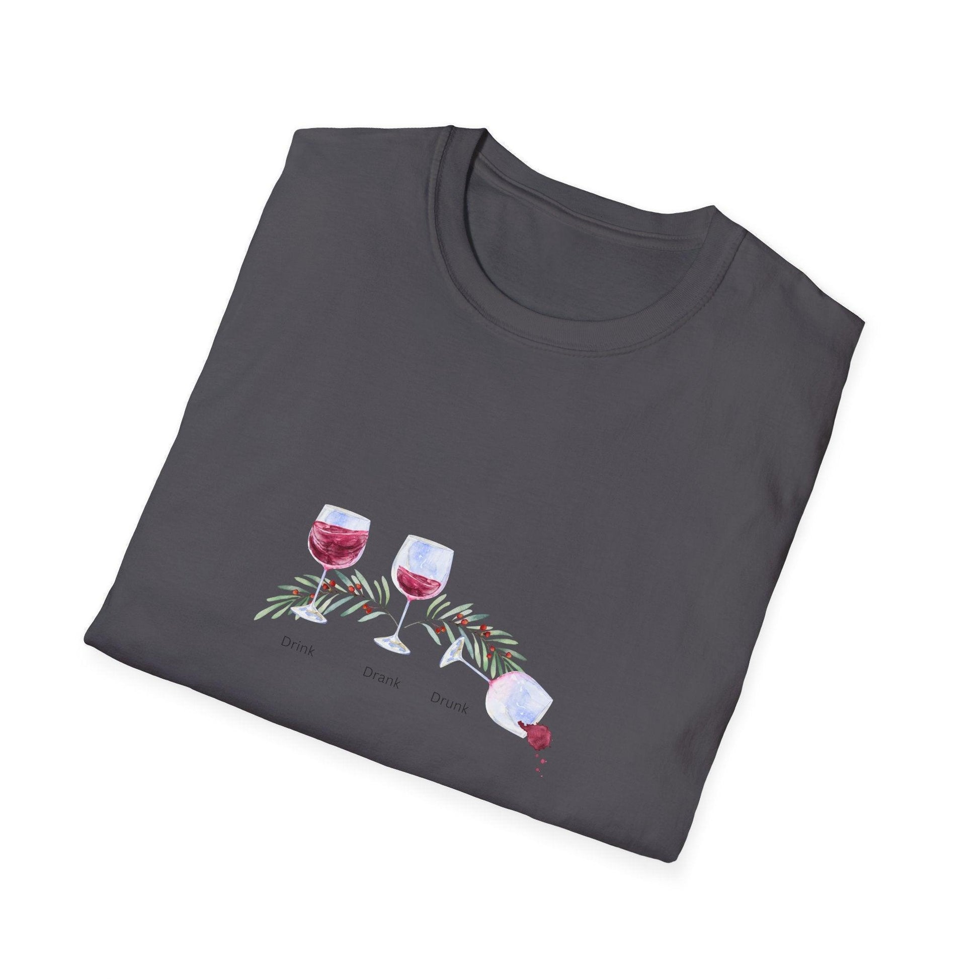 Drink Drank Drunk 🍷🍷🍷 - Holiday Edition - Unisex Softstyle T-shirt - Whippie's