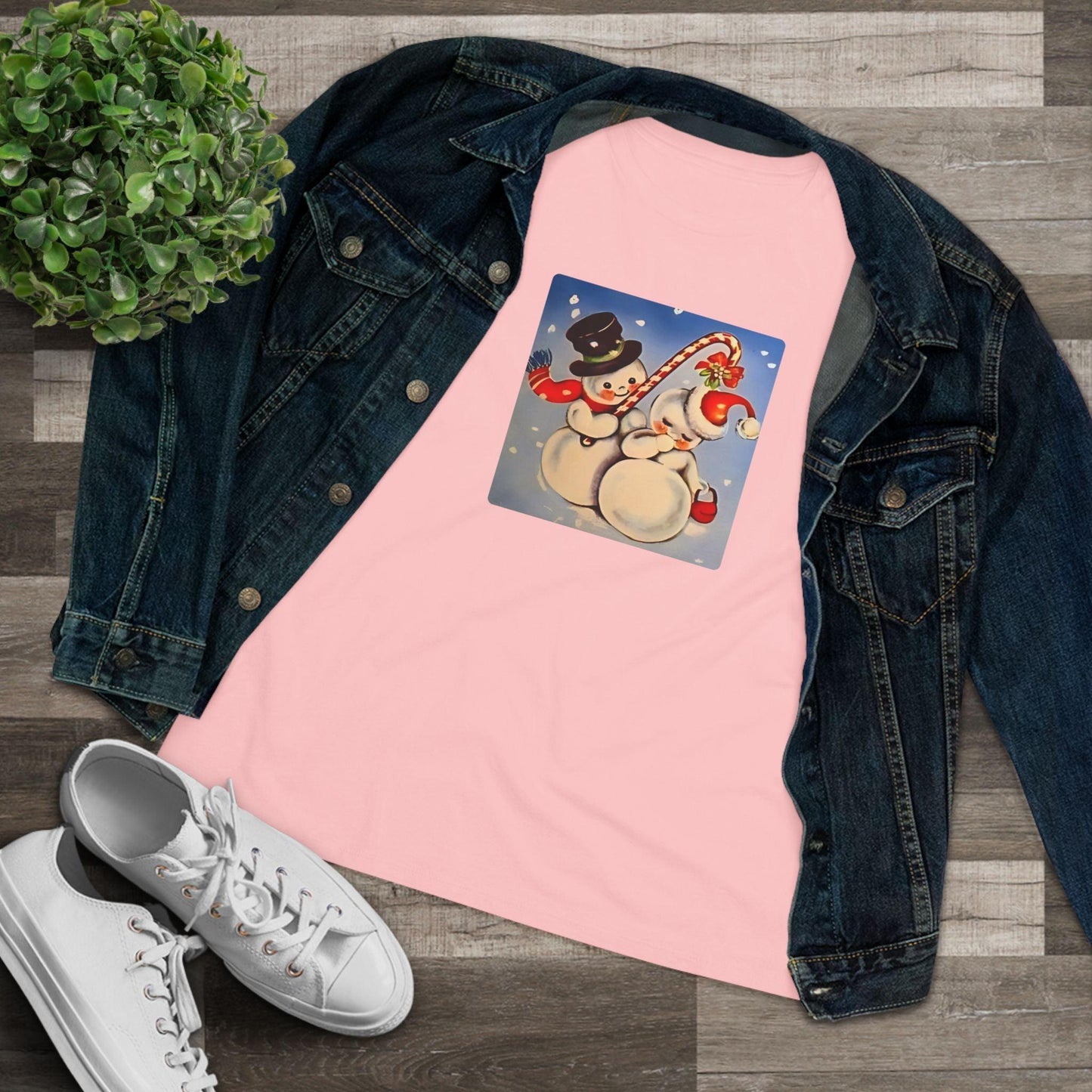 Snow Couple Mistletoe - Women's Softstyle Tee - Whippie's