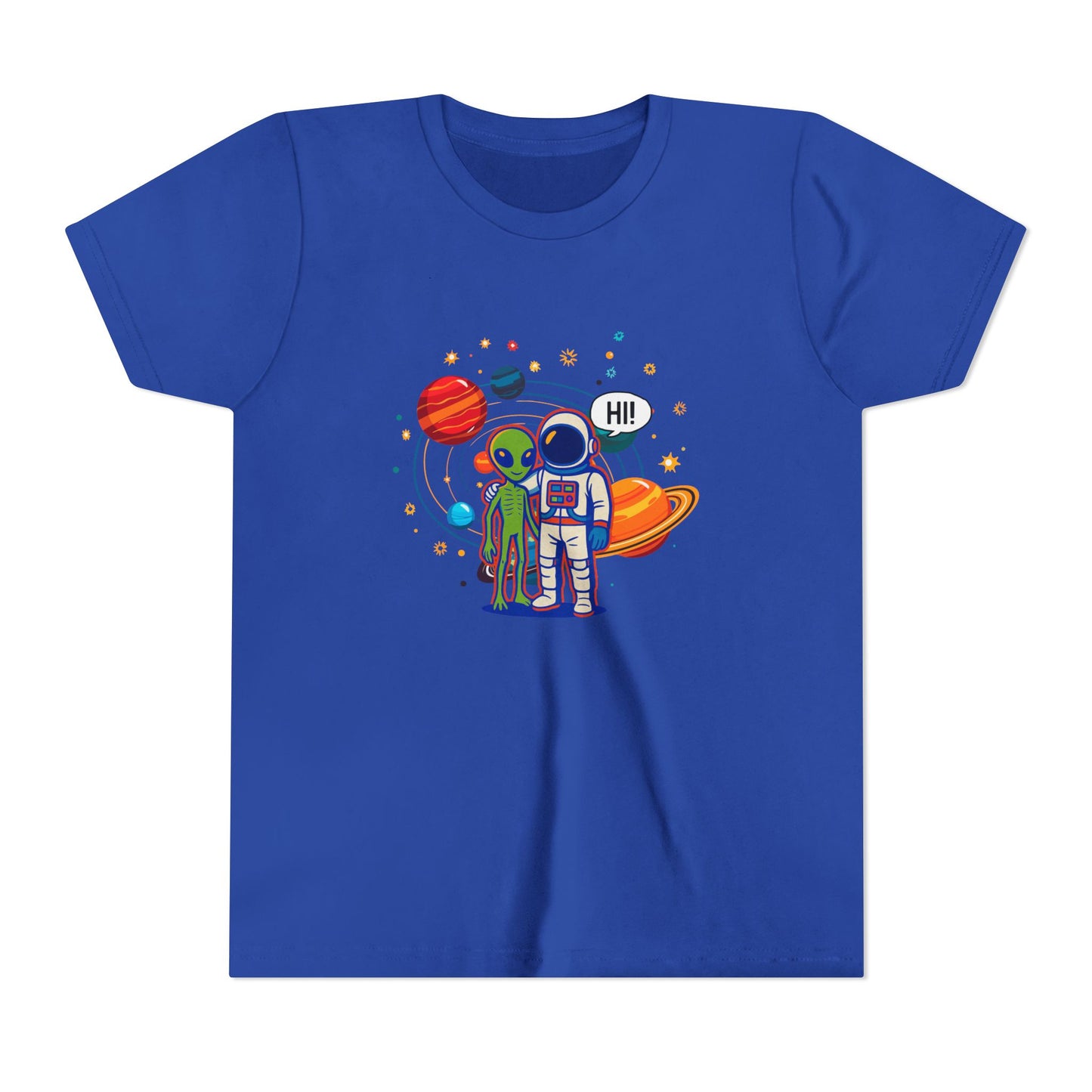 Greetings from Outerspace: Friendly Alien & Astronaut Youth Tee