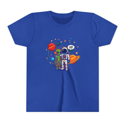Greetings from Outerspace: Friendly Alien & Astronaut Youth Tee