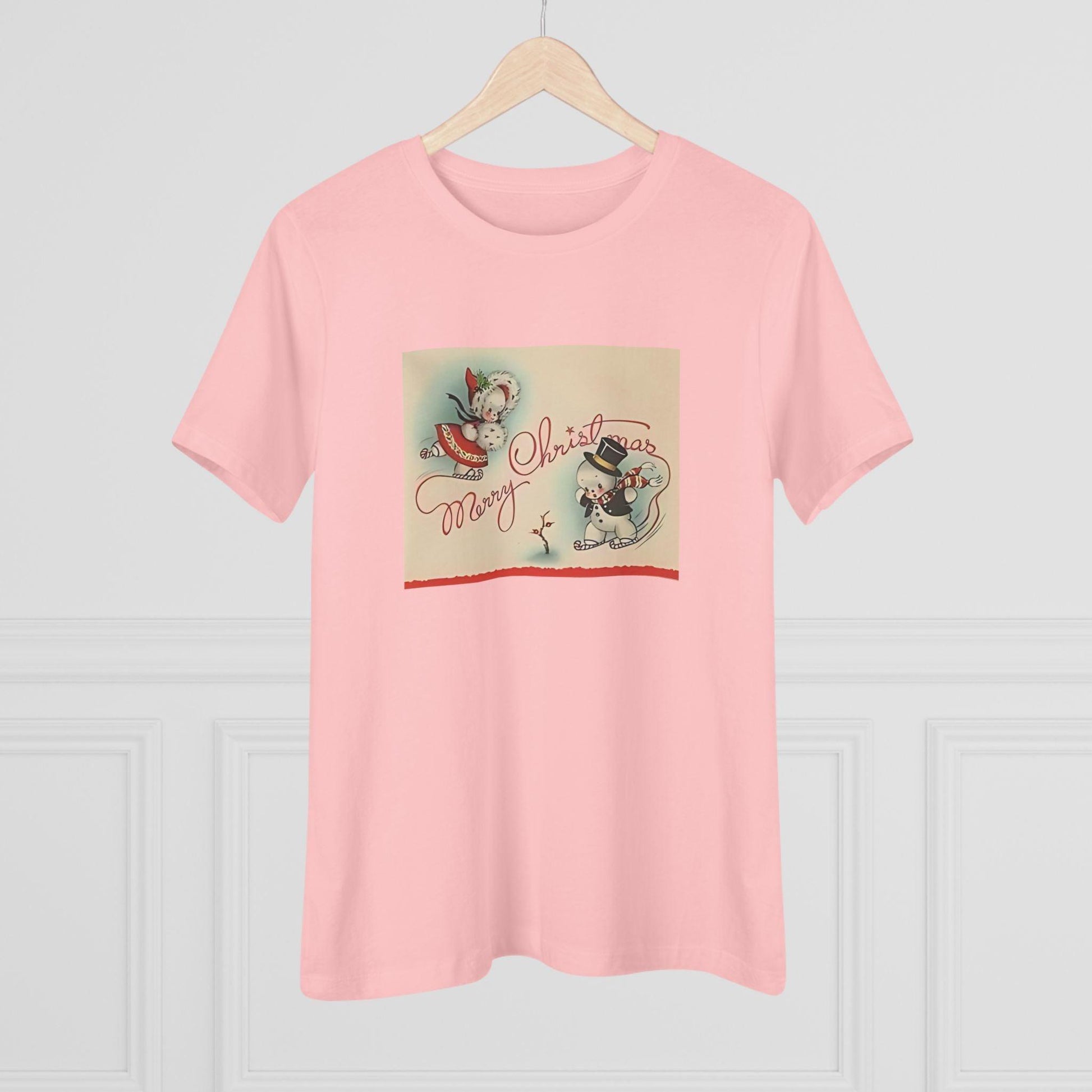 Merry Christmas Skating Snow Couple - Women's Tee - Whippie's
