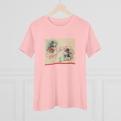 Merry Christmas Skating Snow Couple - Women's Tee - Whippie's