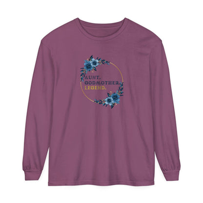 💐 Aunt. Godmother. Legend. Unisex Garment-Dyed Long Sleeve T-Shirt 👑 - Whippie's