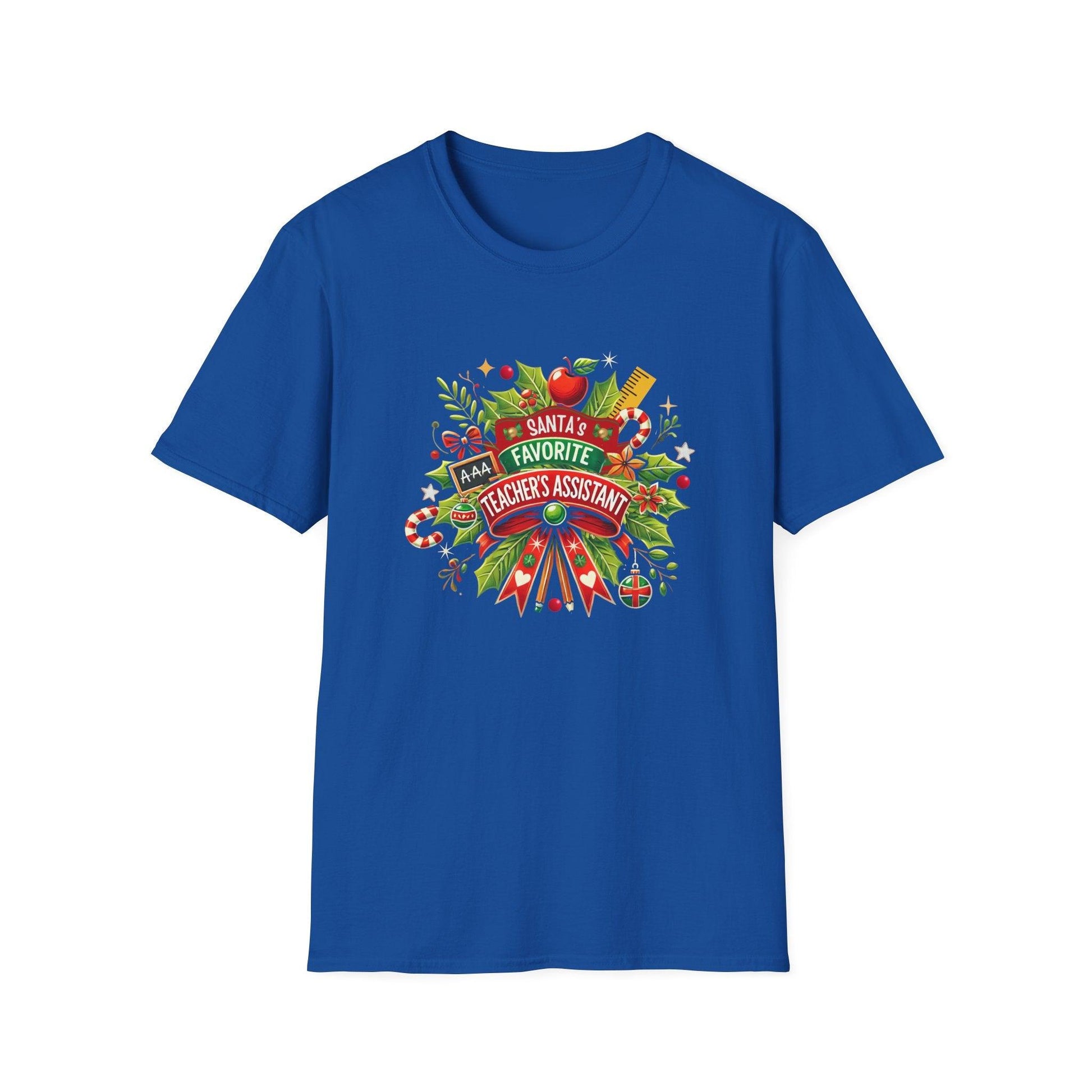 Santa's Favorite Teacher's Assistant - Spreading Holiday Cheer in the Classroom! 🎅🎄 Unisex Tee 🍎🎅 - Whippie's