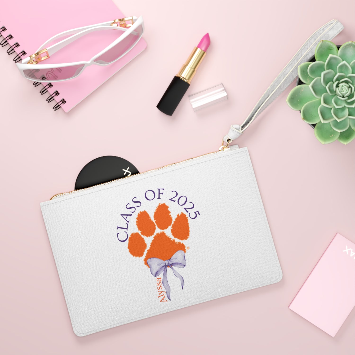 Graduation Clutch Bag - Clemson Paw Print - Class of 2025 - Personalizable