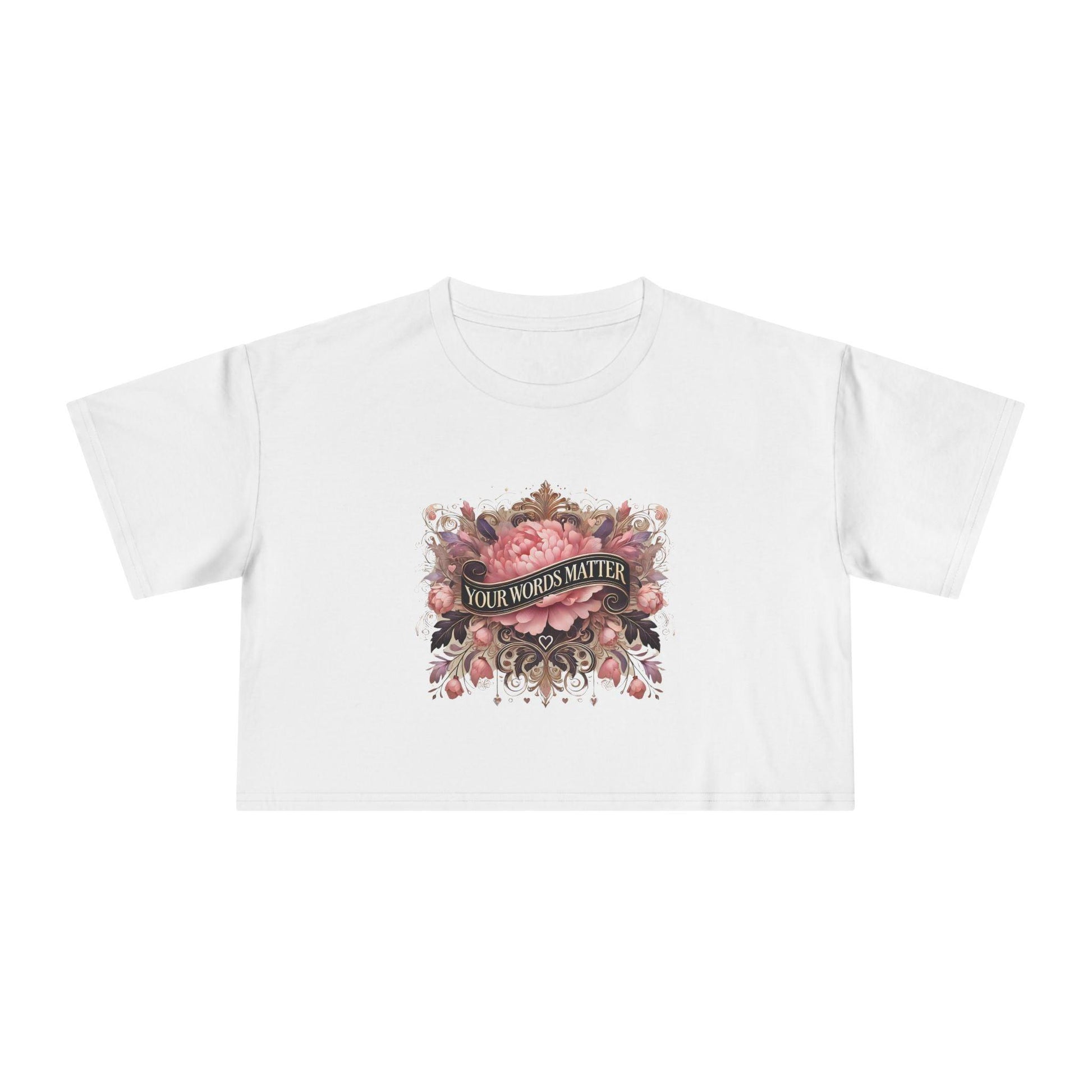 🌼 Your Words Matter 💬 Women's Crop Tee 🌸 - Whippie's