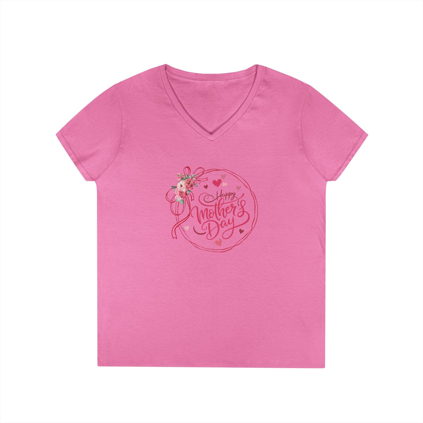 Happy Mother's Day Peonies V-Neck T-Shirt - Whippie's