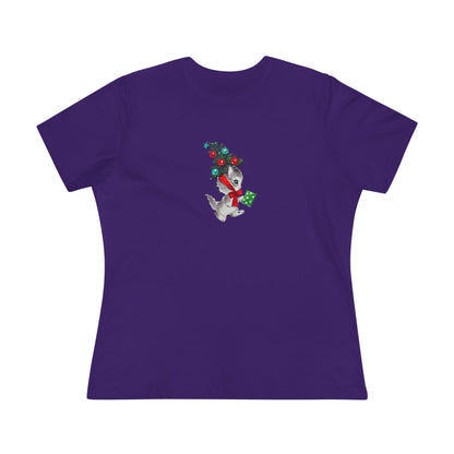 Retro Kittie with Tinsel Christmas Tree Hat - Women's Tee - Whippie's