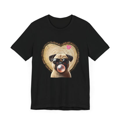 Pug Love - Unisex Jersey Tee - 🐶💕 Spread the Love with a Bubbly Pug! 💕🐶 - Whippie's