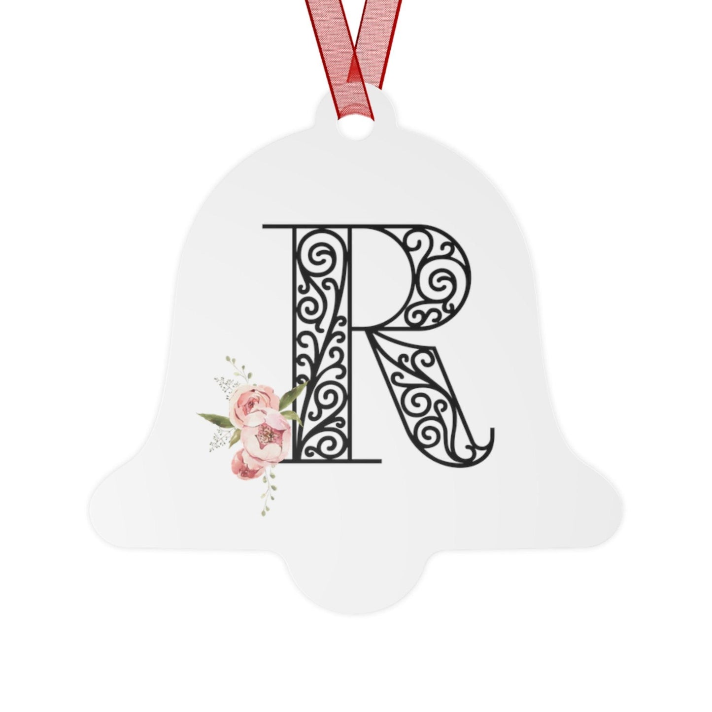 Floral Letters: Letter R - Metal Christmas Ornament - Whippie's