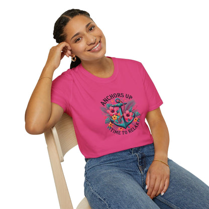 Anchors Up - Time to Relax - Unisex Tee! 🌺⚓️ - Whippie's