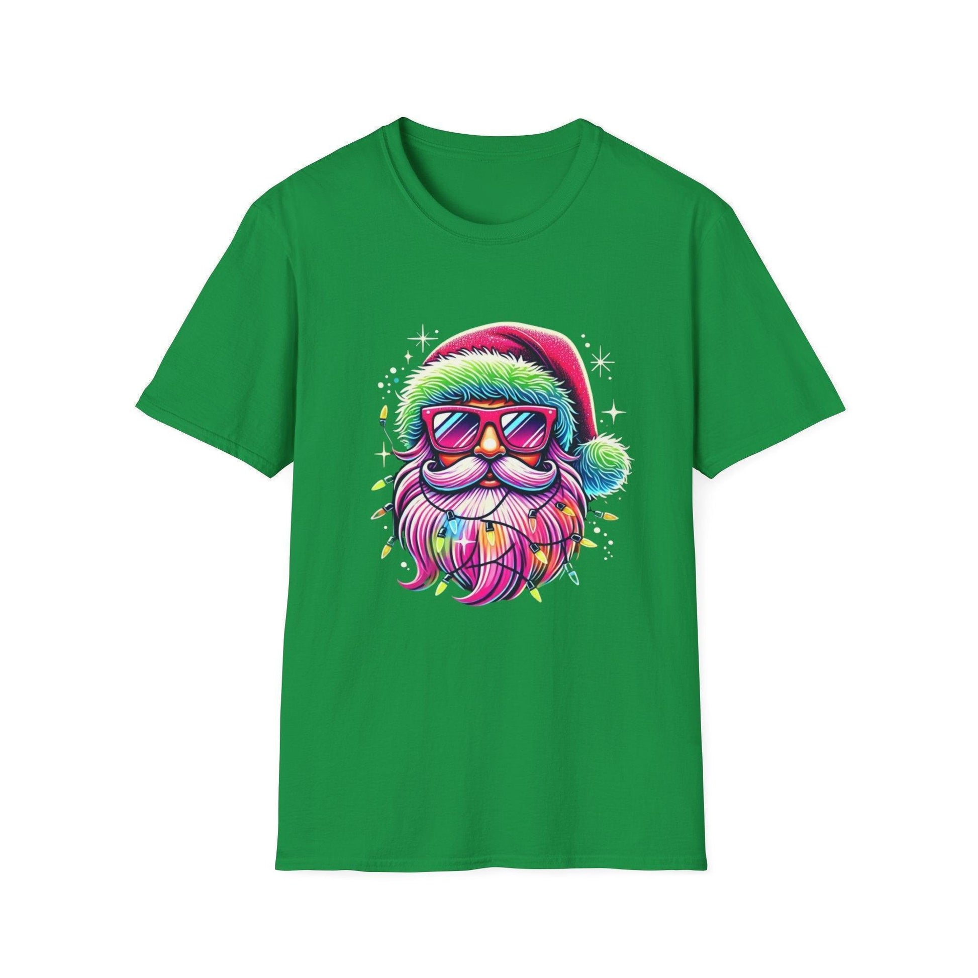 Shine Bright Like Santa! 🎅🎄🌈✨ - Unisex Softstyle T-shirt - Whippie's