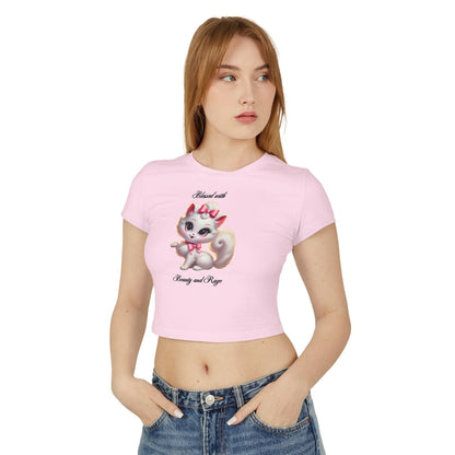 Blessed with Beauty & Rage - Women's Baby Tee 🐱 😈 - Whippie's