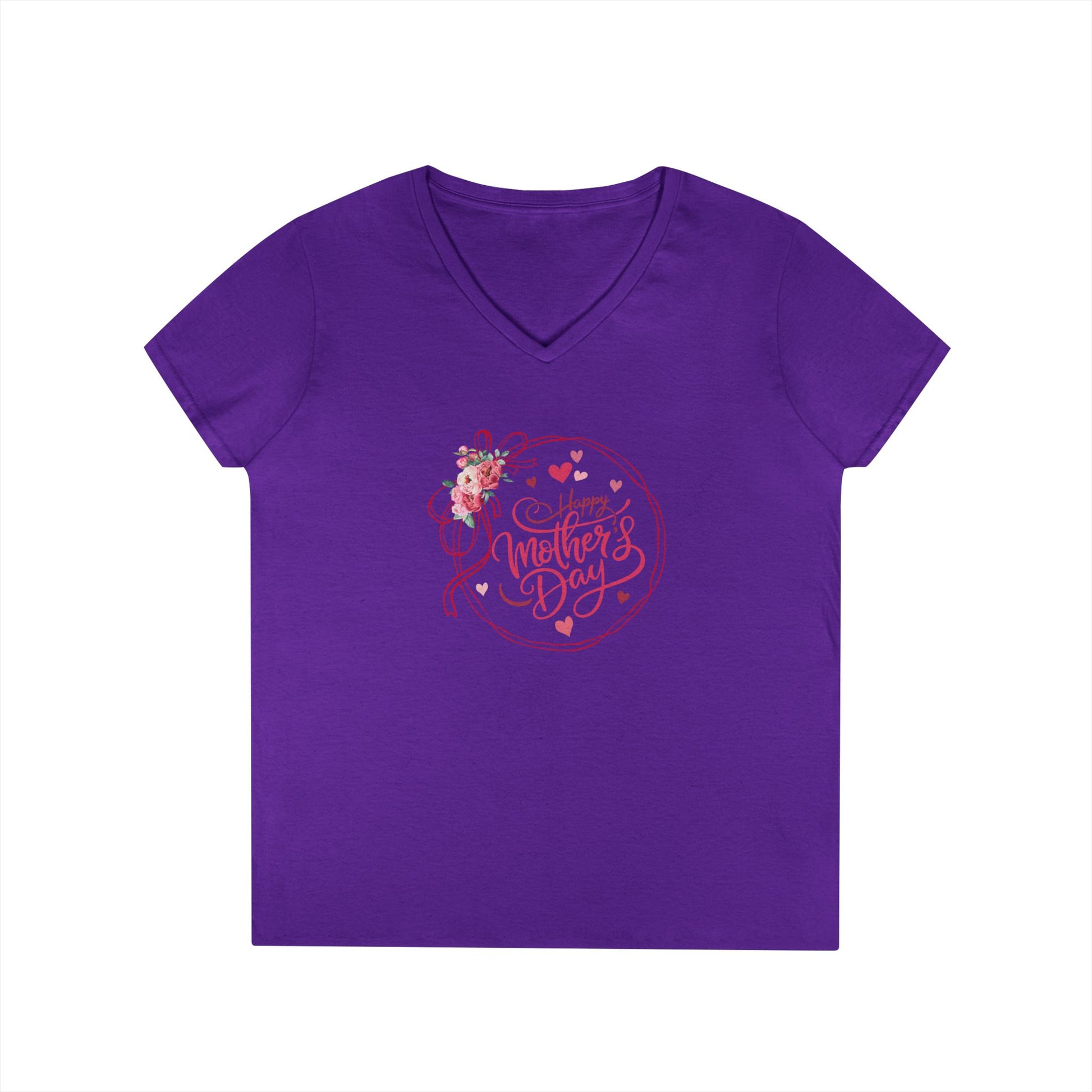 Happy Mother's Day Peonies V-Neck T-Shirt - Whippie's