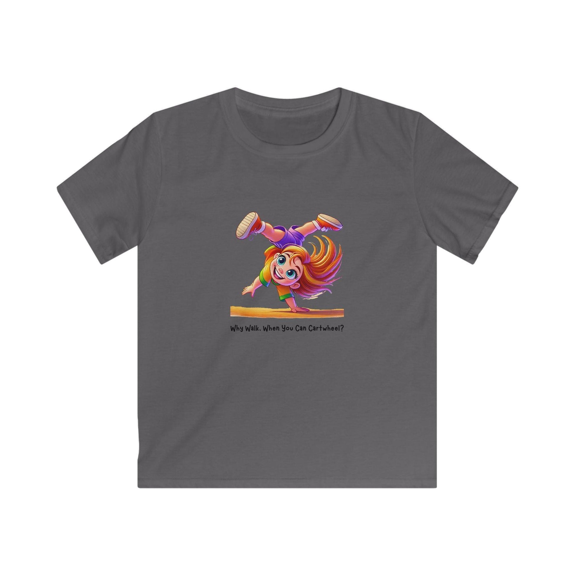 Why Walk When You Can Cartwheel?" Kids' Tee! 🤸‍♀️ - Whippie's