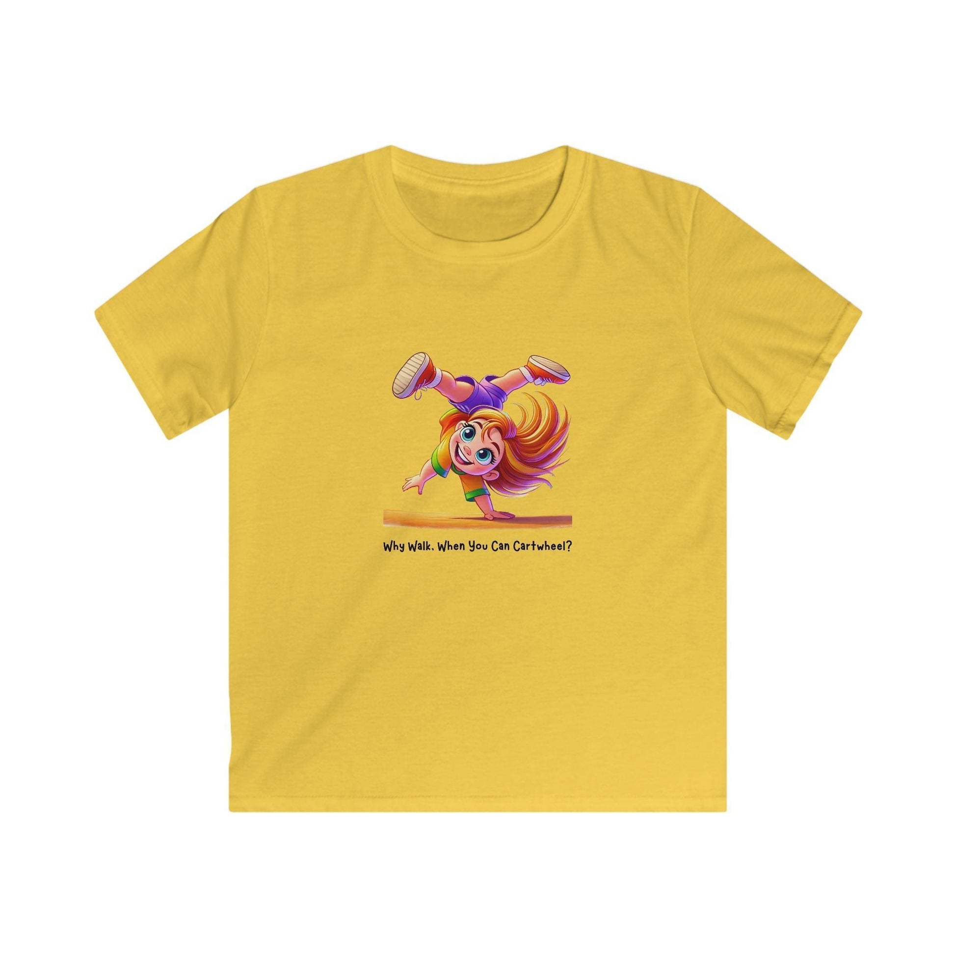 Why Walk When You Can Cartwheel?" Kids' Tee! 🤸‍♀️ - Whippie's