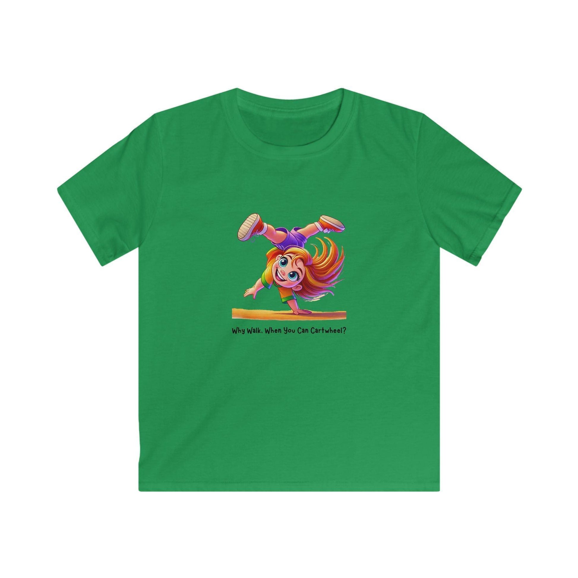 Why Walk When You Can Cartwheel?" Kids' Tee! 🤸‍♀️ - Whippie's
