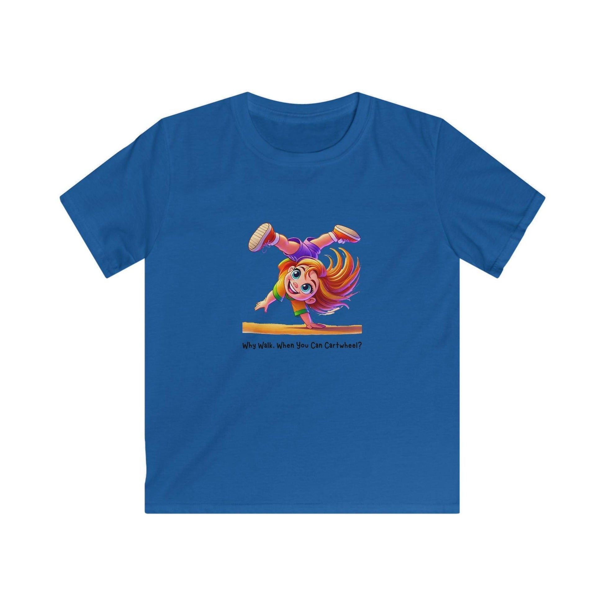 Why Walk When You Can Cartwheel?" Kids' Tee! 🤸‍♀️ - Whippie's