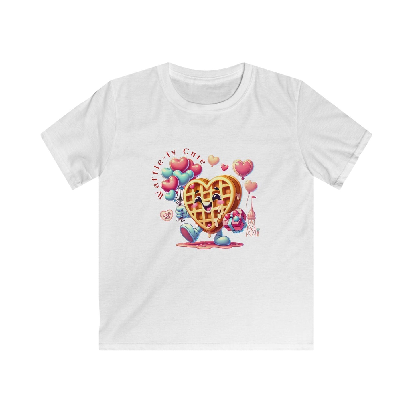 🧇 Waffle-ly Cute! 💖 Kids Softstyle Tee ✨ Spread the love this Valentine's Day! - Whippie's