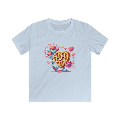 🧇 Waffle-ly Cute! 💖 Kids Softstyle Tee ✨ Spread the love this Valentine's Day! - Whippie's