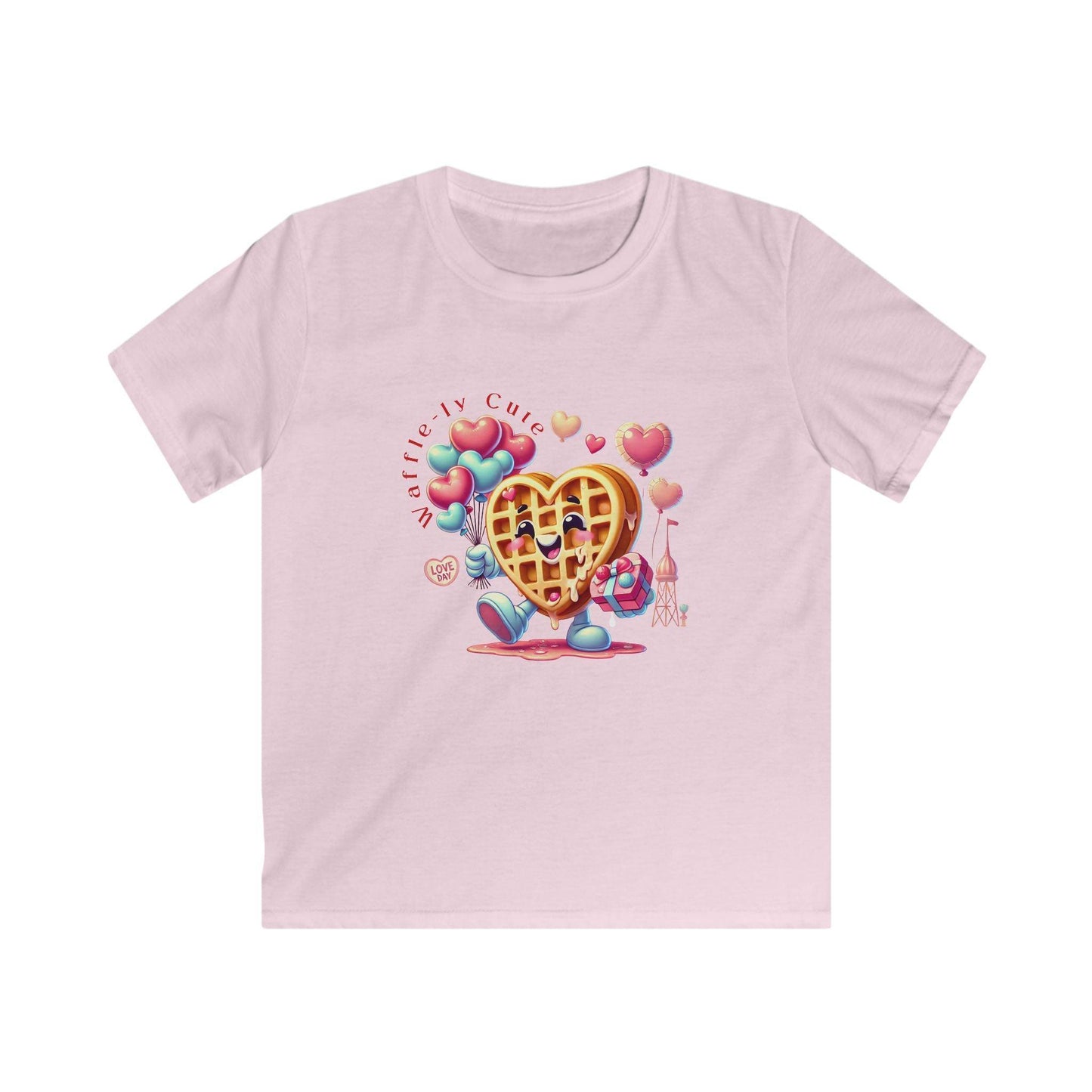 🧇 Waffle-ly Cute! 💖 Kids Softstyle Tee ✨ Spread the love this Valentine's Day! - Whippie's
