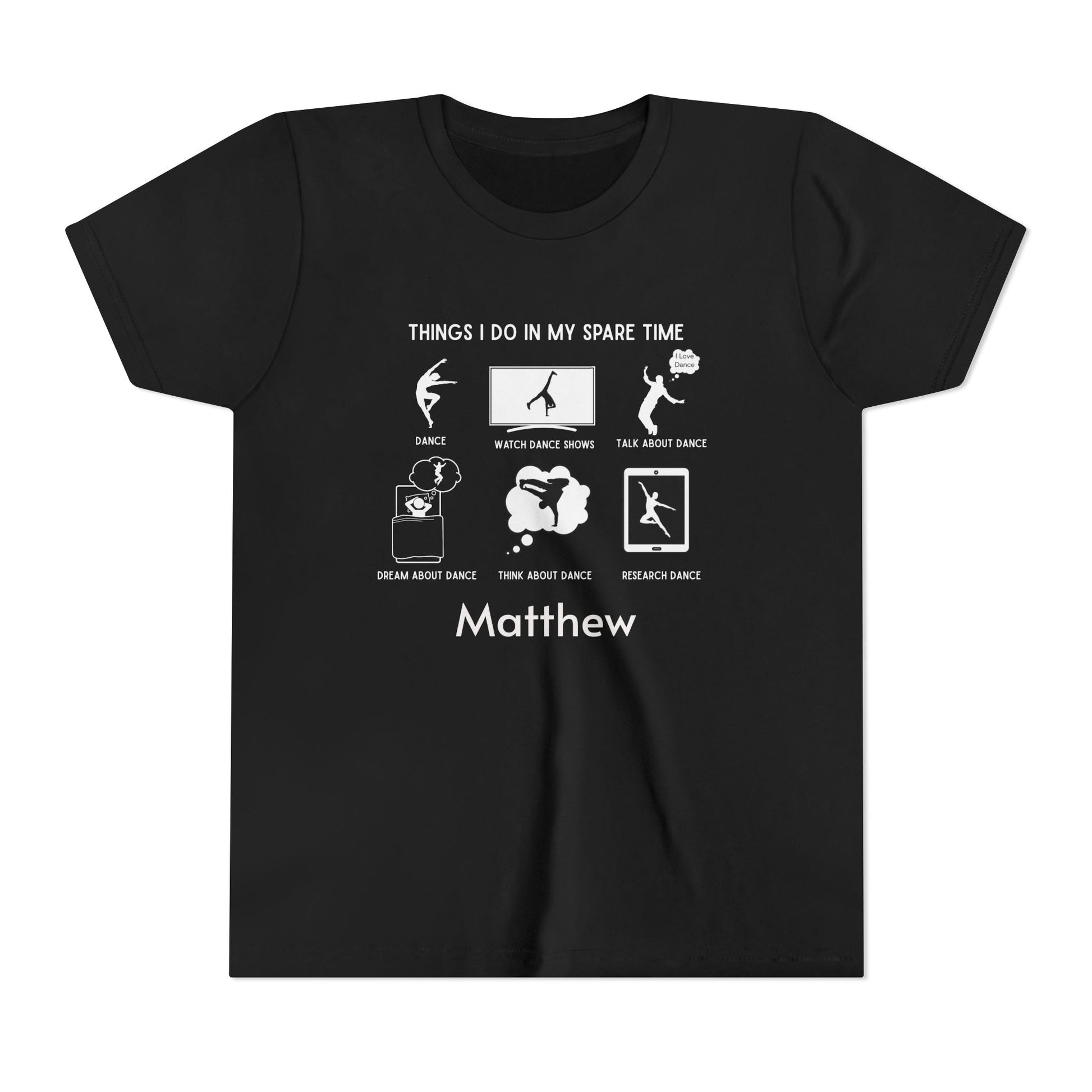 My Spare Time = Dance Time Boys' Youth Tee - Personalizable - Whippie's