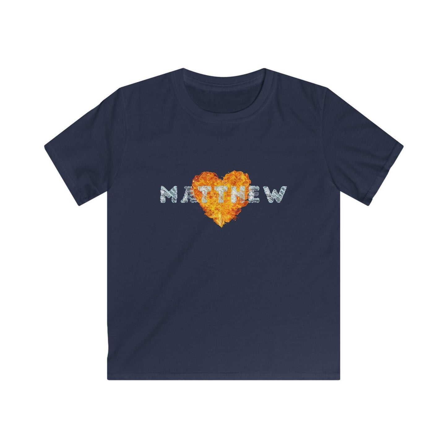 Fire & Ice Name Youth Softstyle T-Shirt - A Fiery and Cool Combo 🔥❄️ - Personalizable - Whippie's