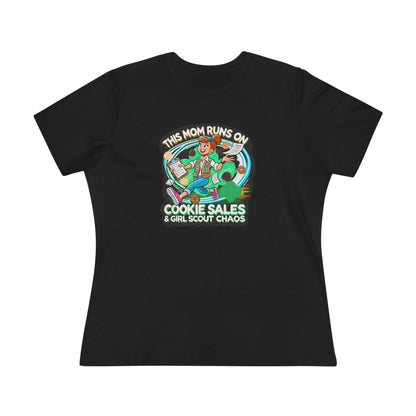 This Mom Runs on Cookies and Girl Scout Chaos - Women's Tee Embrace the Girl Scout Hustle! - Whippie's
