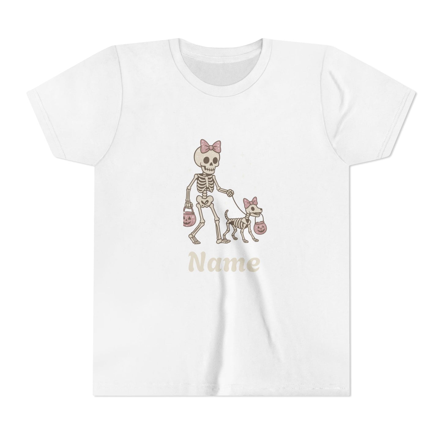 Pink Bow Halloween Friends Youth Tee - Personalizable