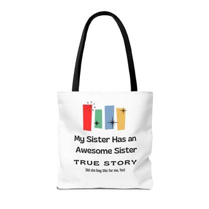 "Awesome Sister" Tote Bag - A Sisterly Tribute 👭🍷 - Whippie's